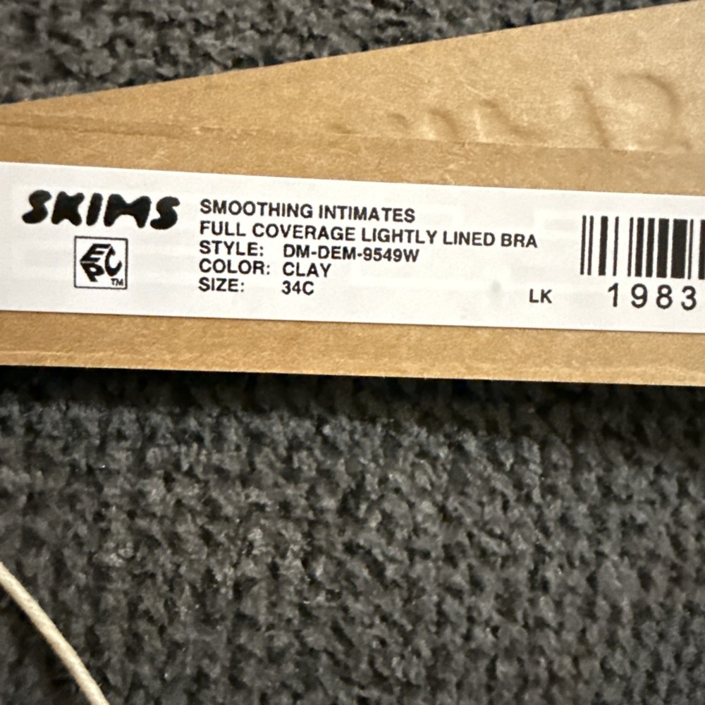 Skims Smoothing Intimates Full Coverage Lightly Lined Bra Clay 34C DM-DEM-9549W - Picture 4 of 4